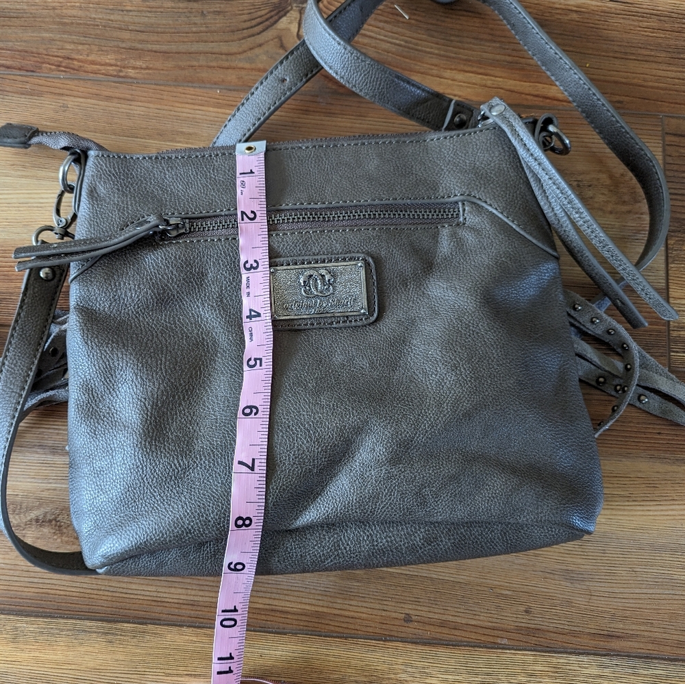Sharif Gray Western Fringe Studded Over Shoulder Crossbody Bag Western Purse - Picture 10 of 10
